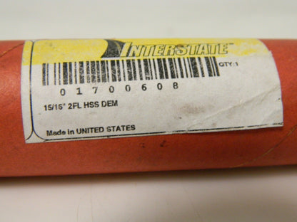 Interstate End Mill 15/16" Dia 1-5/8" LOC 1" Shk Dia 5-7/8" OAL 2 FL 01700608