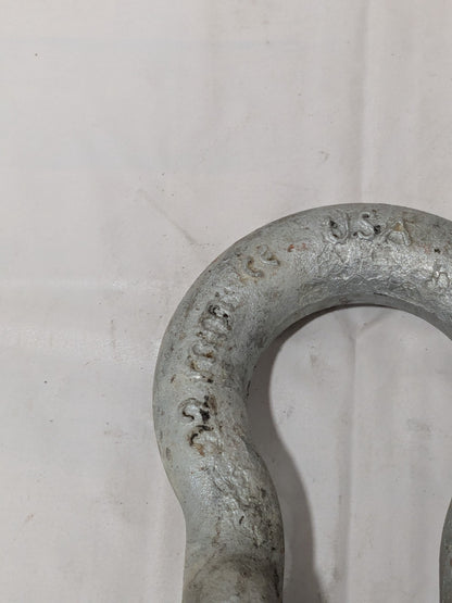 CM Screw Pin Anchor Shackle 9.5 Ton WLL, 7/8" Diameter, 1" Pin Galvanized M653AG