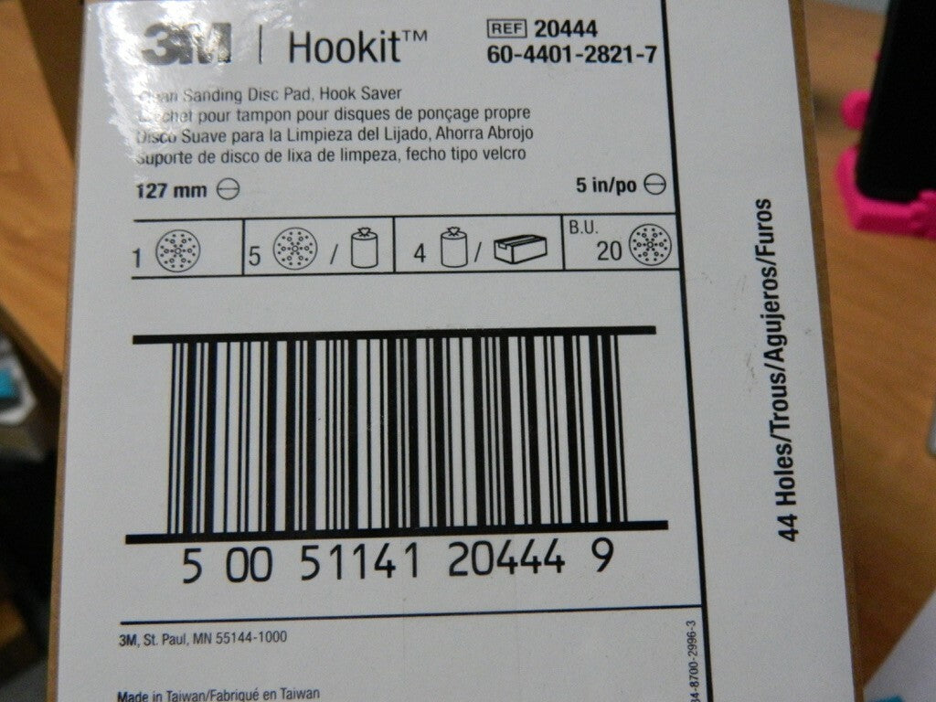 3M 5" Diam Hook & Loop Disc Backing Pad Box of 20