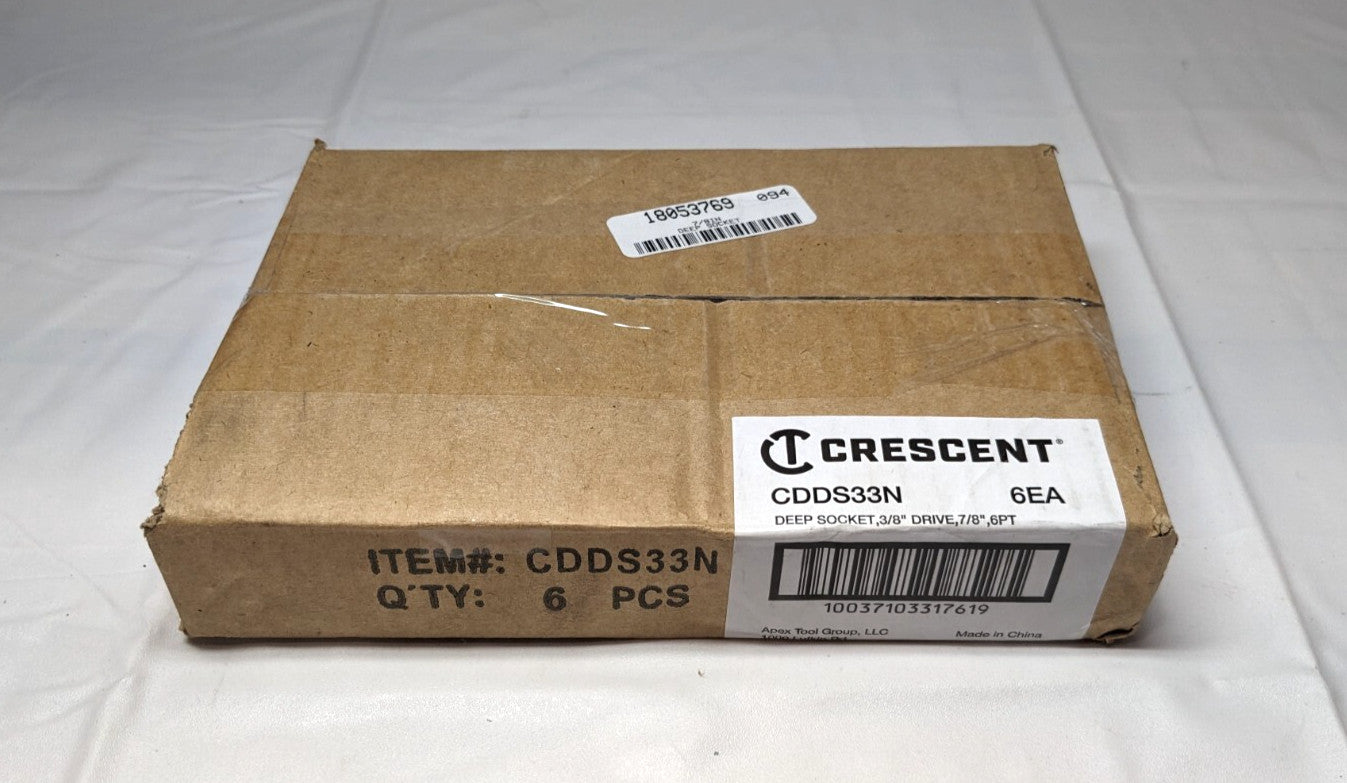 CRESCENT 7/8" Deep Socket 3/8" Drive 6-Point  CCDS33N  *6 PACK*