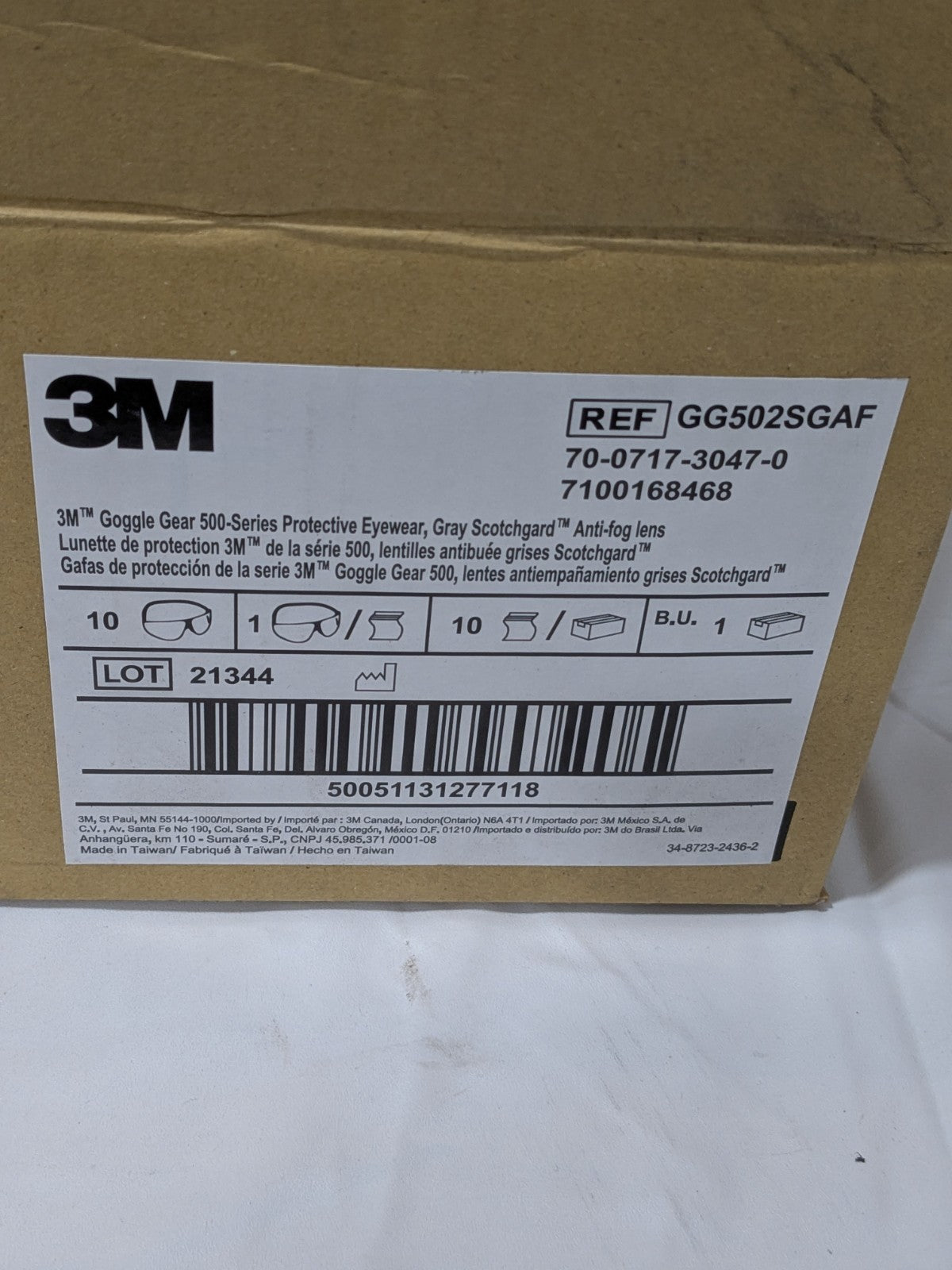3M Safety Goggles: Gray Lenses, Anti-Fog, ANSI Z87.1-2015 Qty 10 7100168468