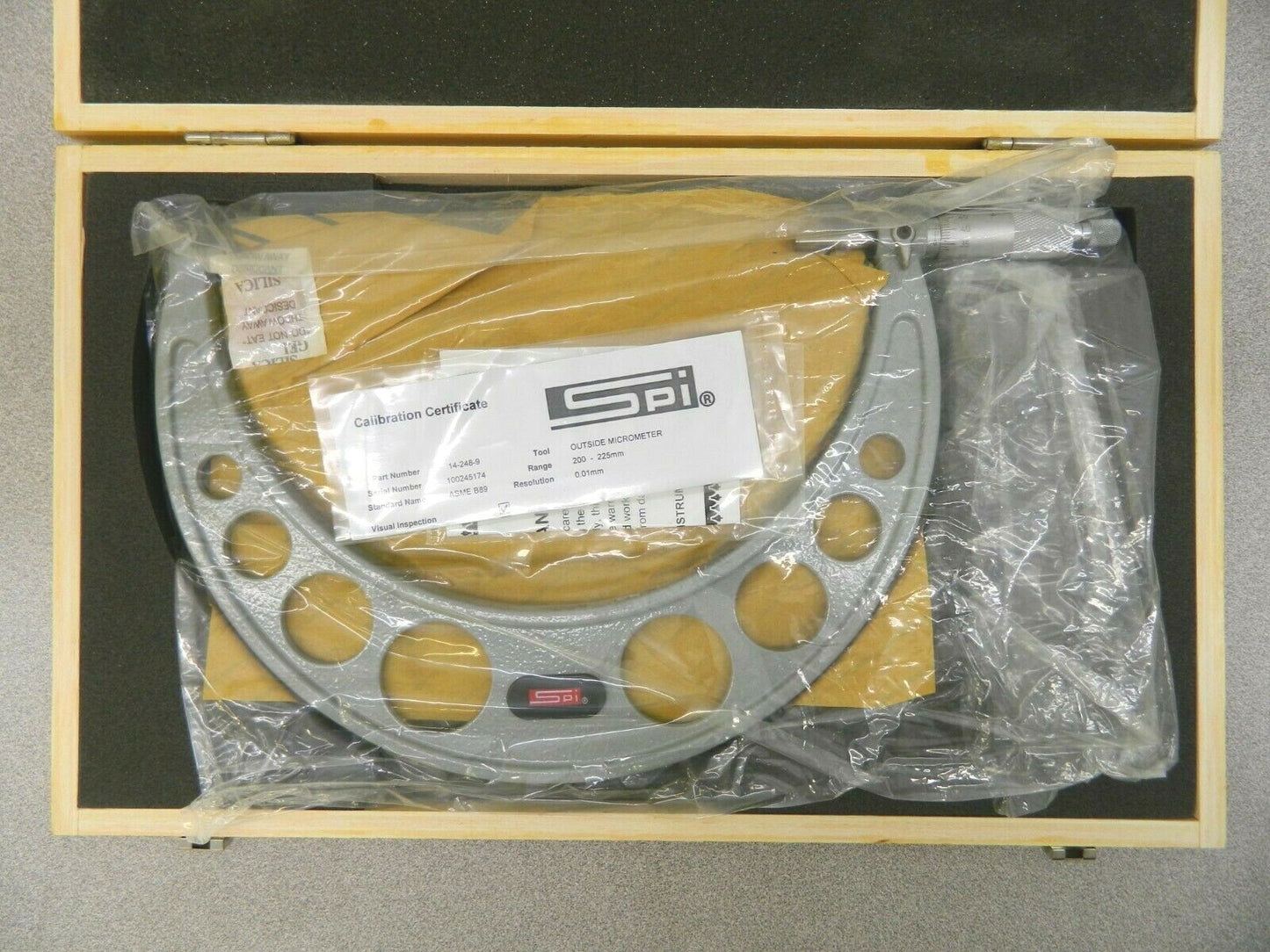 SPI Mechanical Outside Micrometer 200 to 225mm Range 0.01mm Graduation 14-248-9C