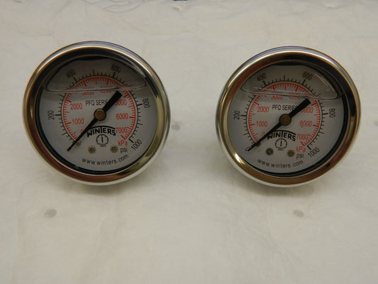 Pressure Gauge qty 2 : 2″ Dial, 100 psi, 1/4″ Thread, NPT,  WS-PE-GAGE-145