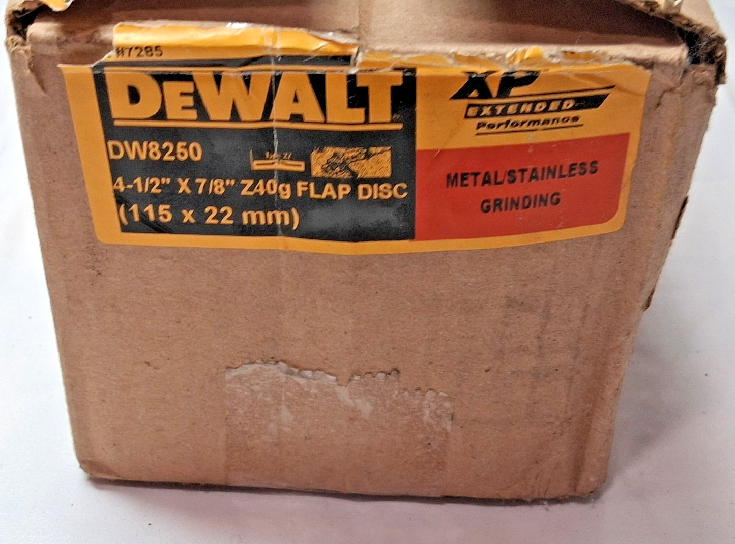 DEWALT Zirconia Alumina Flap Discs 4-1/2" Dia 7/8" HT27 13300 QTY10 DW8250