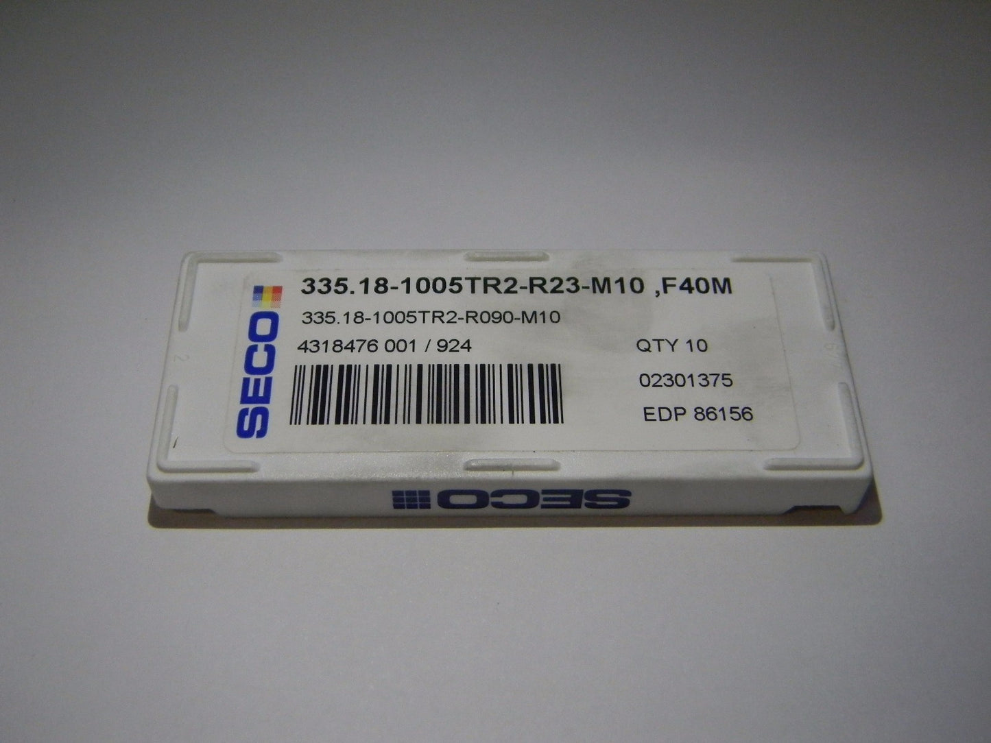 Seco Carbide Milling Inserts 335.18-1005TR2-R23-M10 Grade F40M Qty. 10 86156