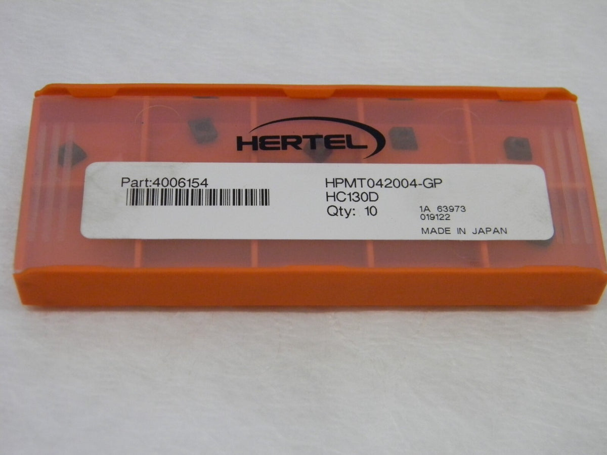 HERTEL Indexable Drill Insert: HPMTGP HP130D, Carbide 4006154 10 pack