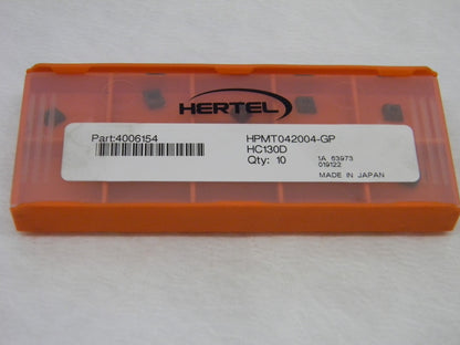 HERTEL Indexable Drill Insert: HPMTGP HP130D, Carbide 4006154 10 pack