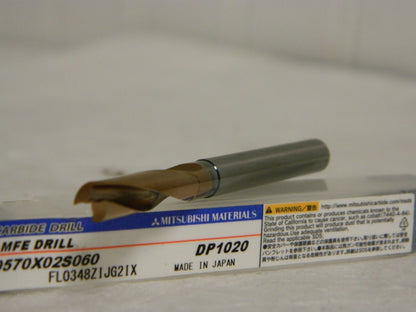 Mitsubishi Solid Carbide Drill MFE0570X02S060 DP1020 Qty 2 10566596