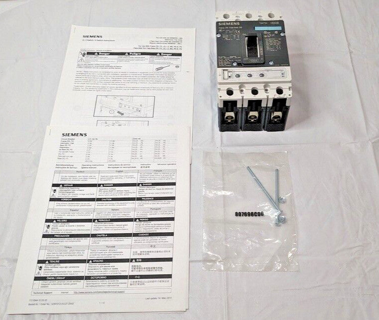 Siemens HDK3R100L VL Series 100A Circuit Breaker 3 Pole 600V ETU5-LI W/Trip Lugs