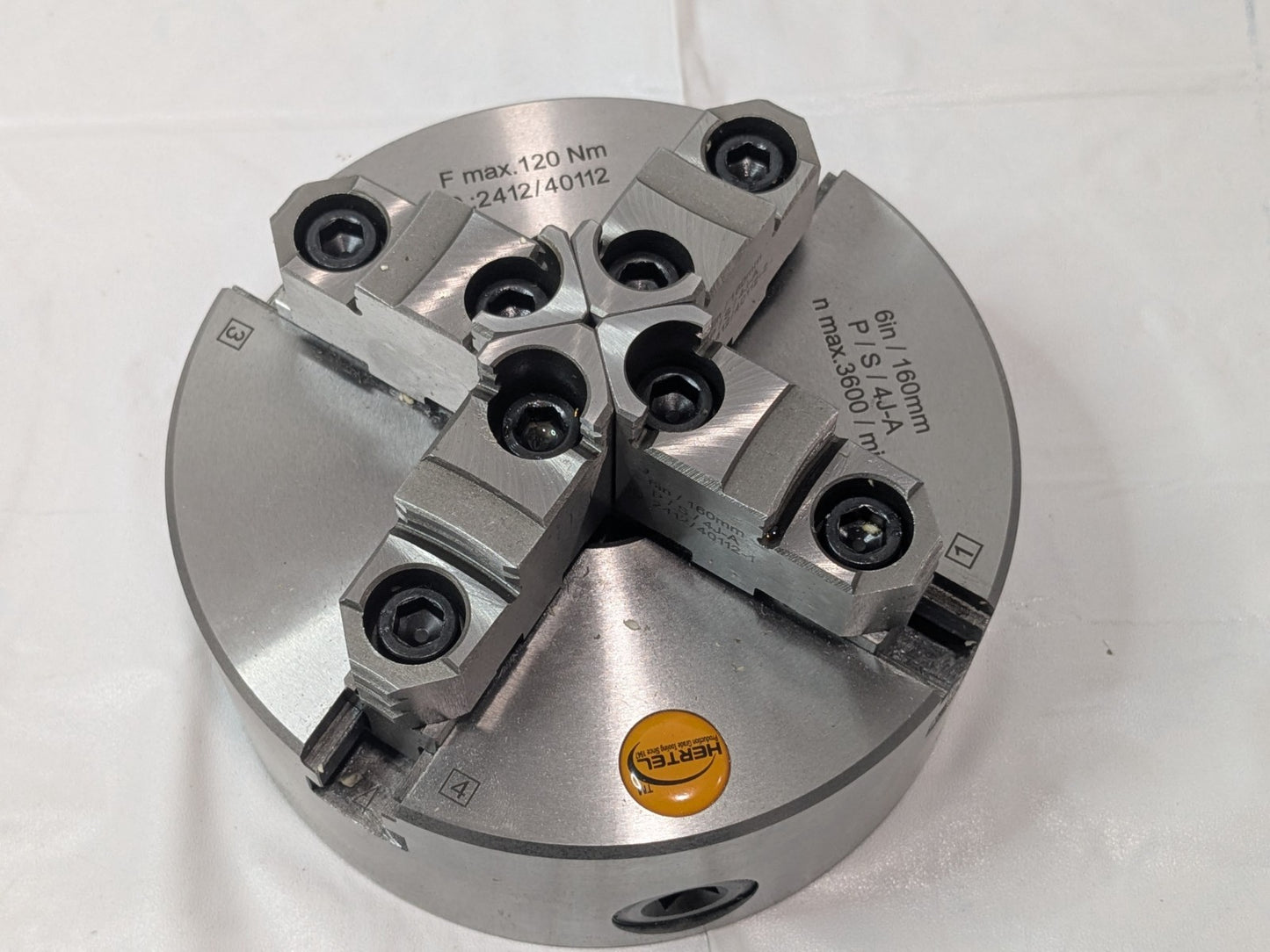 Hertel 6" Semi-Steel 4 Jaw Self-Centering Lathe Chuck Plain Back 1-203-0600