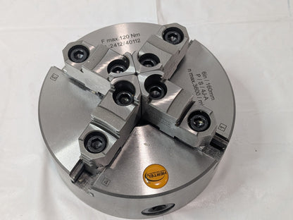 Hertel 6" Semi-Steel 4 Jaw Self-Centering Lathe Chuck Plain Back 1-203-0600