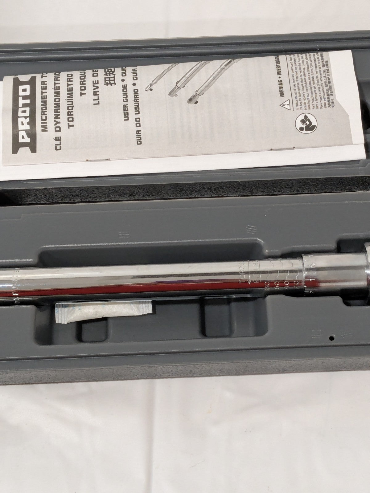 Proto Micrometer Torque Wrench: 1/2" Drive, Foot Pound J6008C
