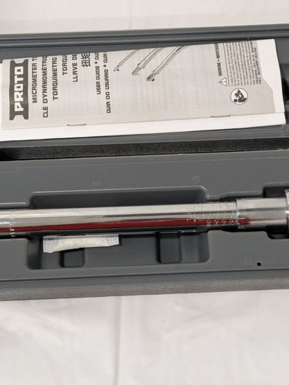 Proto Micrometer Torque Wrench: 1/2" Drive, Foot Pound J6008C