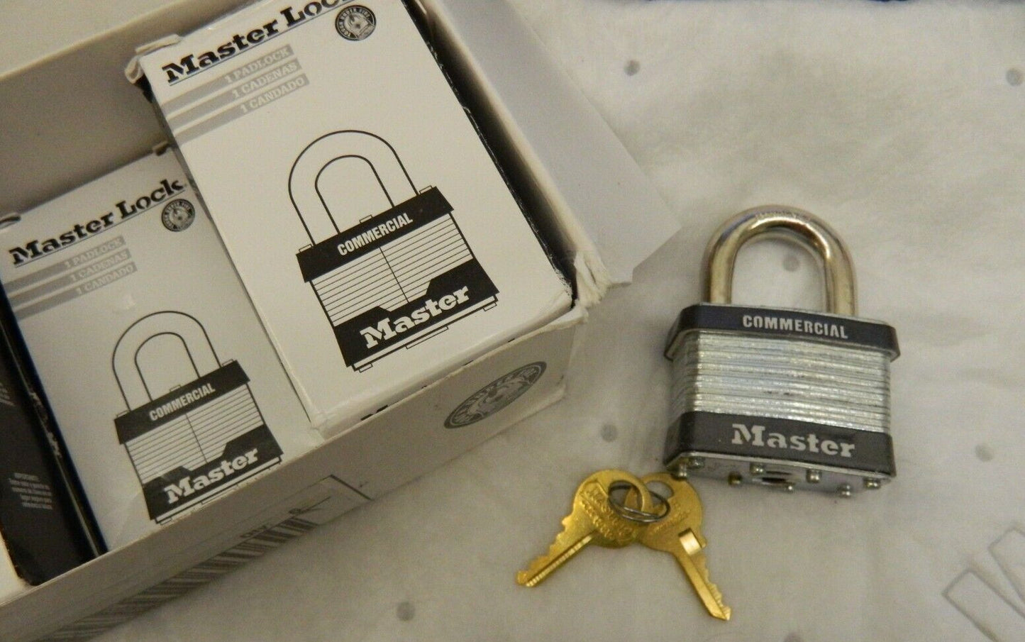 MASTER LOCK Padlock qty 6 : Laminated Steel, Keyed Different, 2" Wide #5