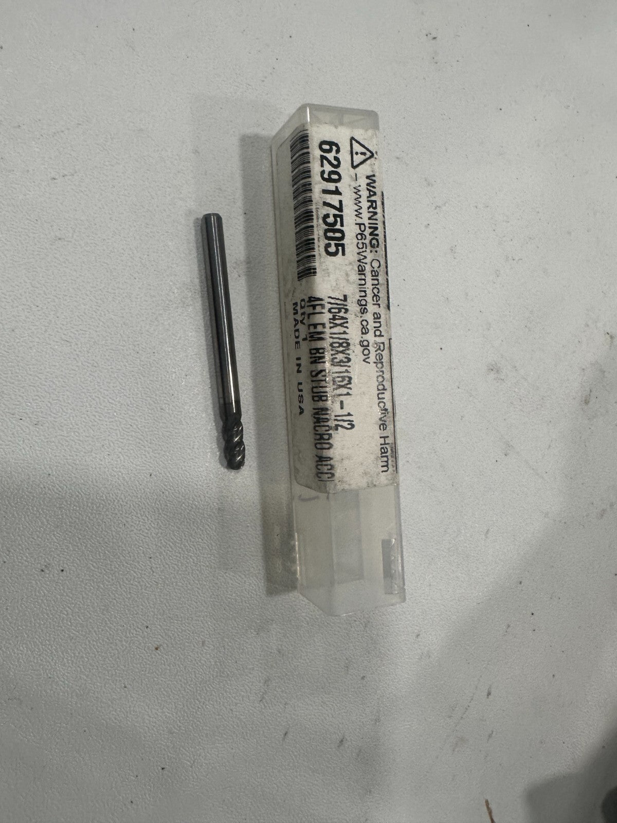 ACCUPRO Ball End Mill: 7/64" Dia 4 Fl Solid Carbide 12179252
