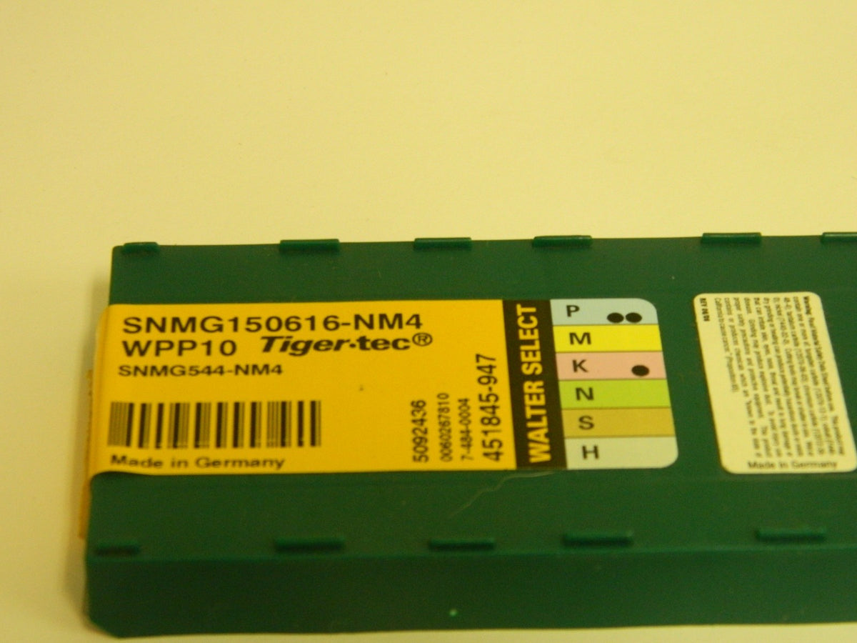 Walter Carbide Inserts SNMG544 NM4 Grade WPP10 Qty 10 5092436