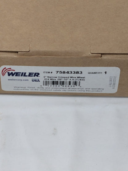 Weiler Wheel Brush: 6" Wheel Dia, 3/4" Face Width, 6000 RPM 98535