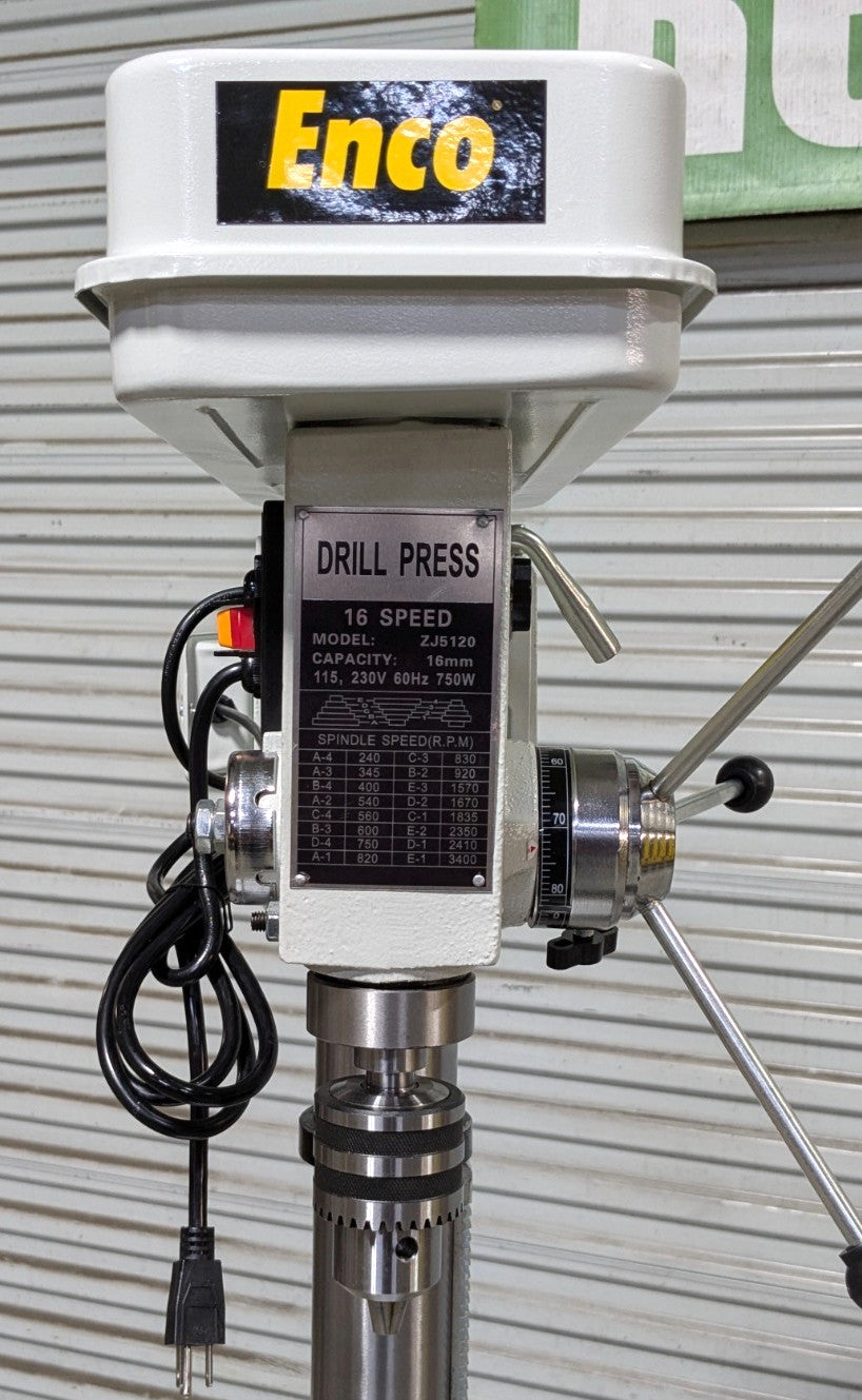 ENCO Drill Press  13.622" Swing  3/4HP  Step Pulley Drive 115V  Scratch &am