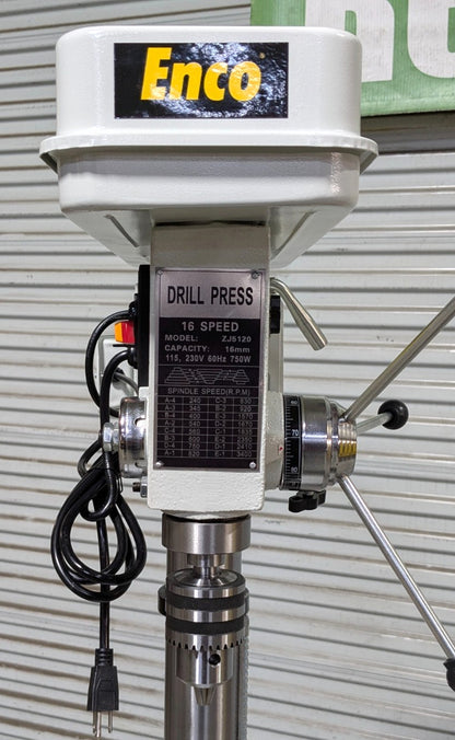 ENCO Drill Press  13.622" Swing  3/4HP  Step Pulley Drive 115V  Scratch &am