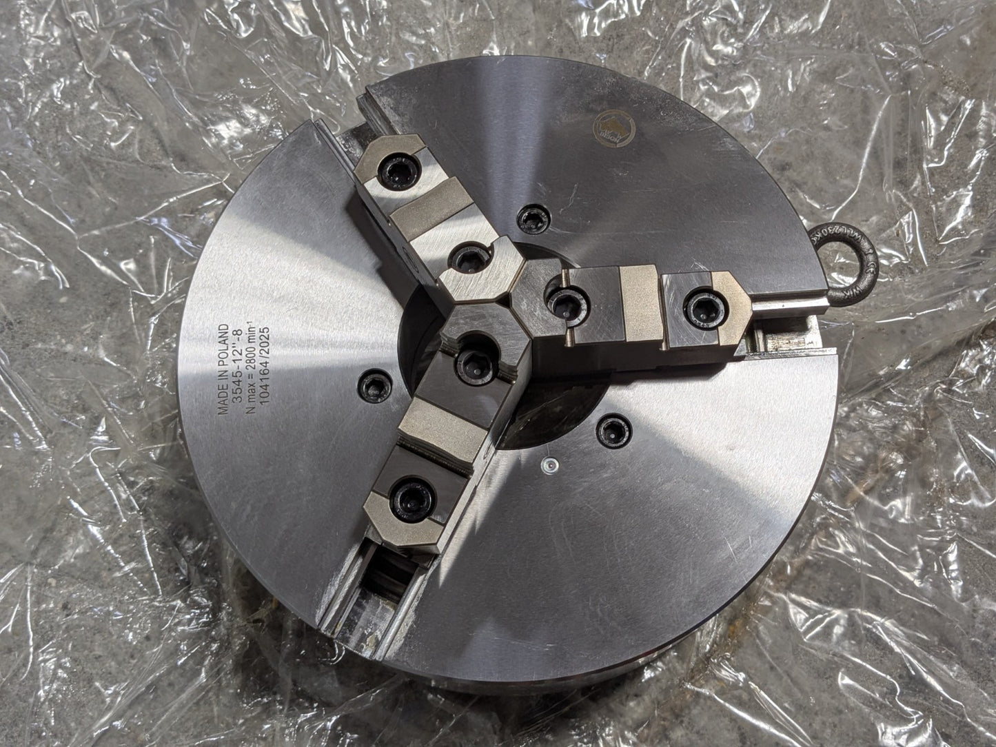 Bison Manual Lathe Chuck 3 Jaw Self Centering 12" Diameter D1-8 Mount 7-823-1238
