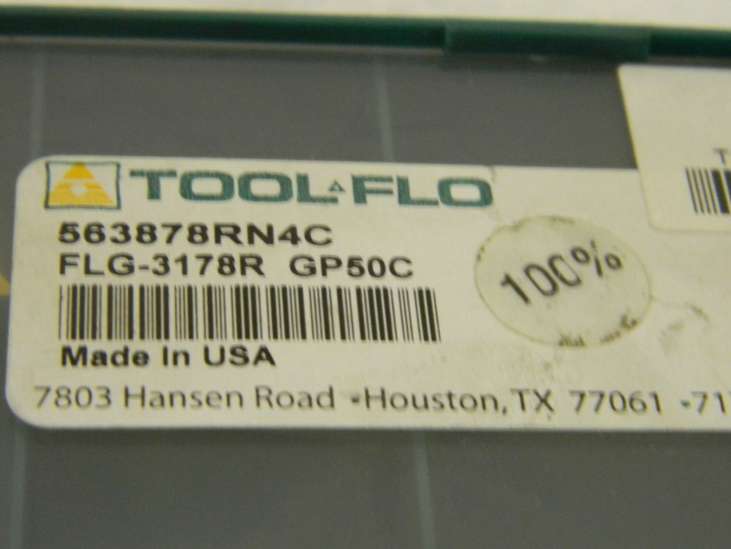Tool-Flo FLG-3178R GP50C Carbide Grooving Inserts QTY 3  563878RN4C