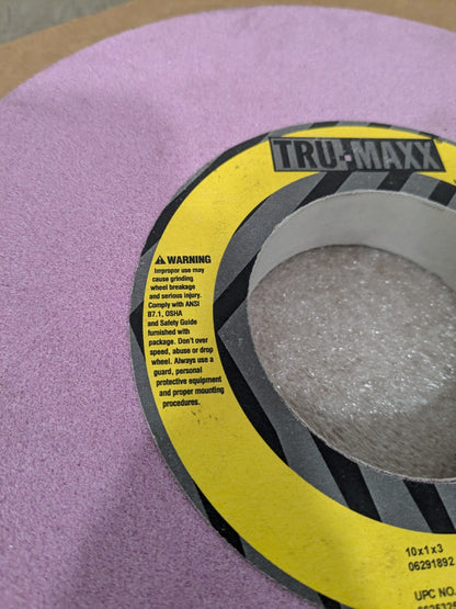 Tru-Maxx Surface Grinding Wheel: 10" Dia, 1" Thick, 3" Arbor, 60G