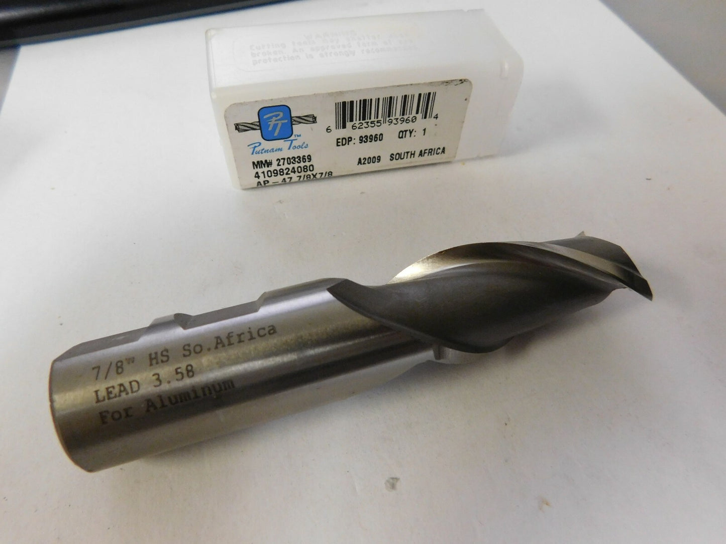 Putnam Tools  1-7/8" Loc 7/8" Shank Diam 4-1/8" OAL 2 Flute HSS 93960