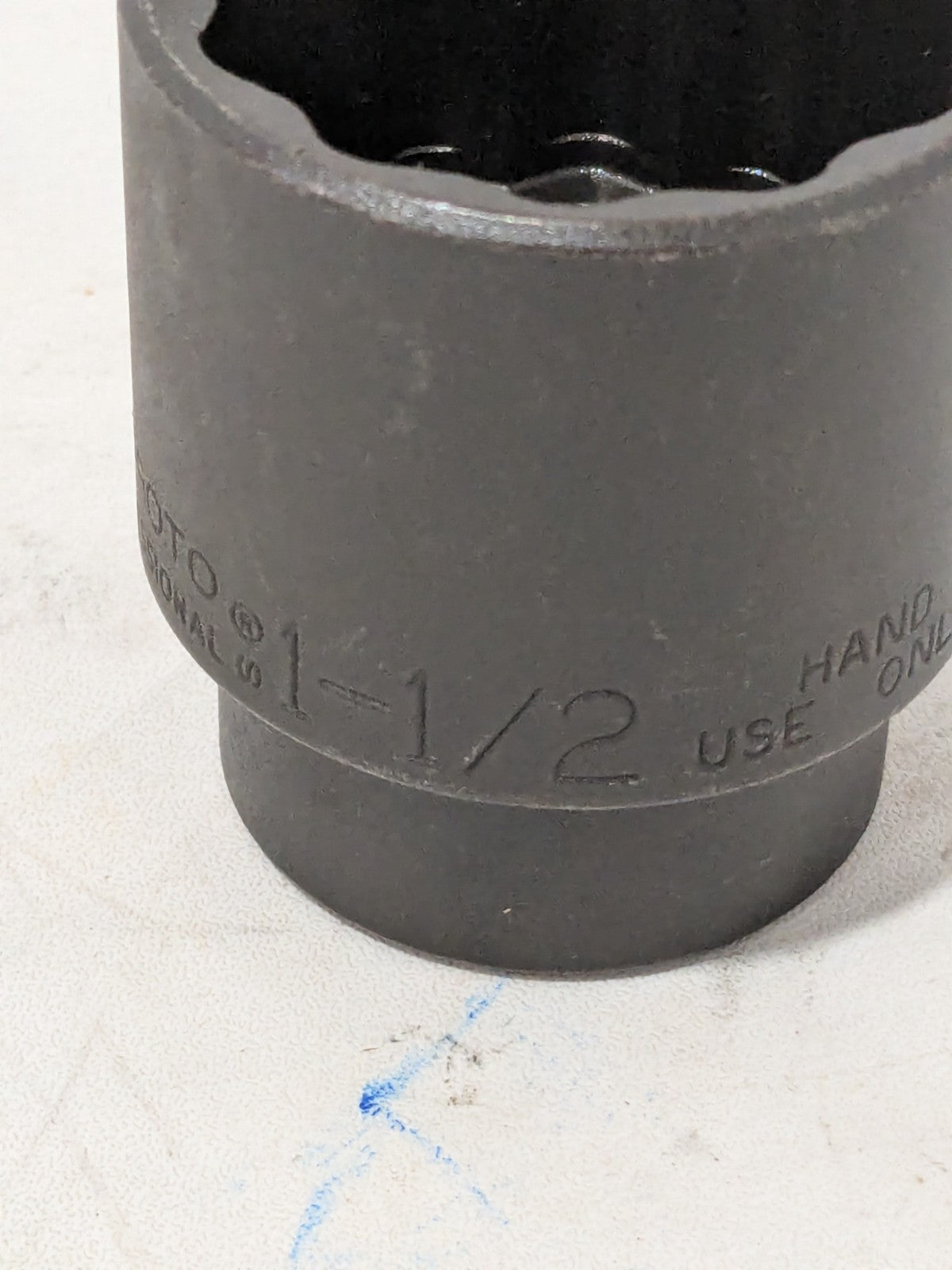Proto Standard Hand Socket: 1/2" Drive, 1-1/2" Socket, 12-Point J5448B
