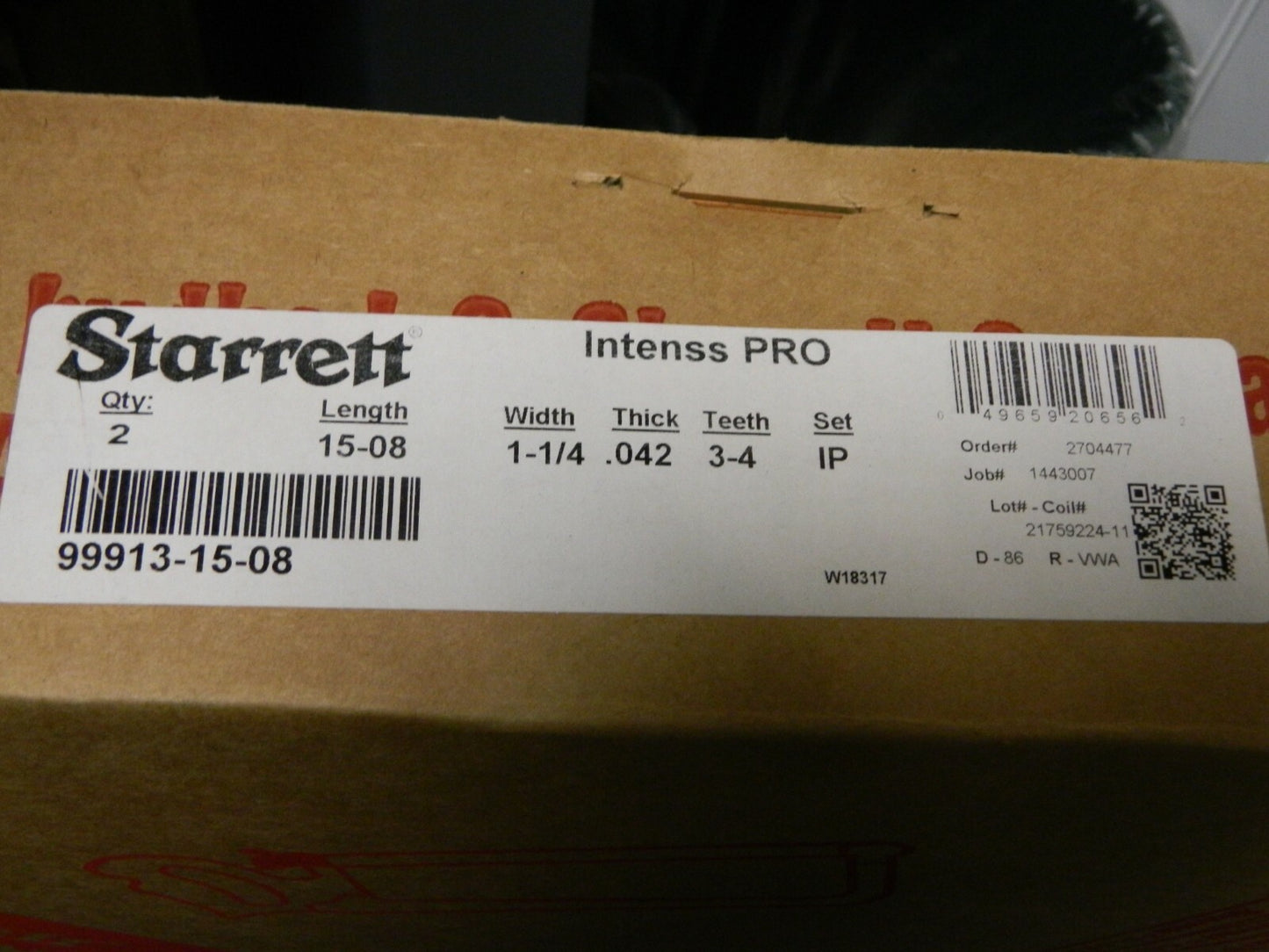 Starrett Welded Band Saw Blade 3 to 4 TPI 15' 8" x 1-1/4" x 0.042