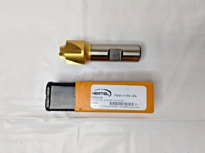 Hertel Cobalt Corner Rounding End Mill TiN 1/4"RE X 3-1/4"OAL 3/4"S 4FL 79563086