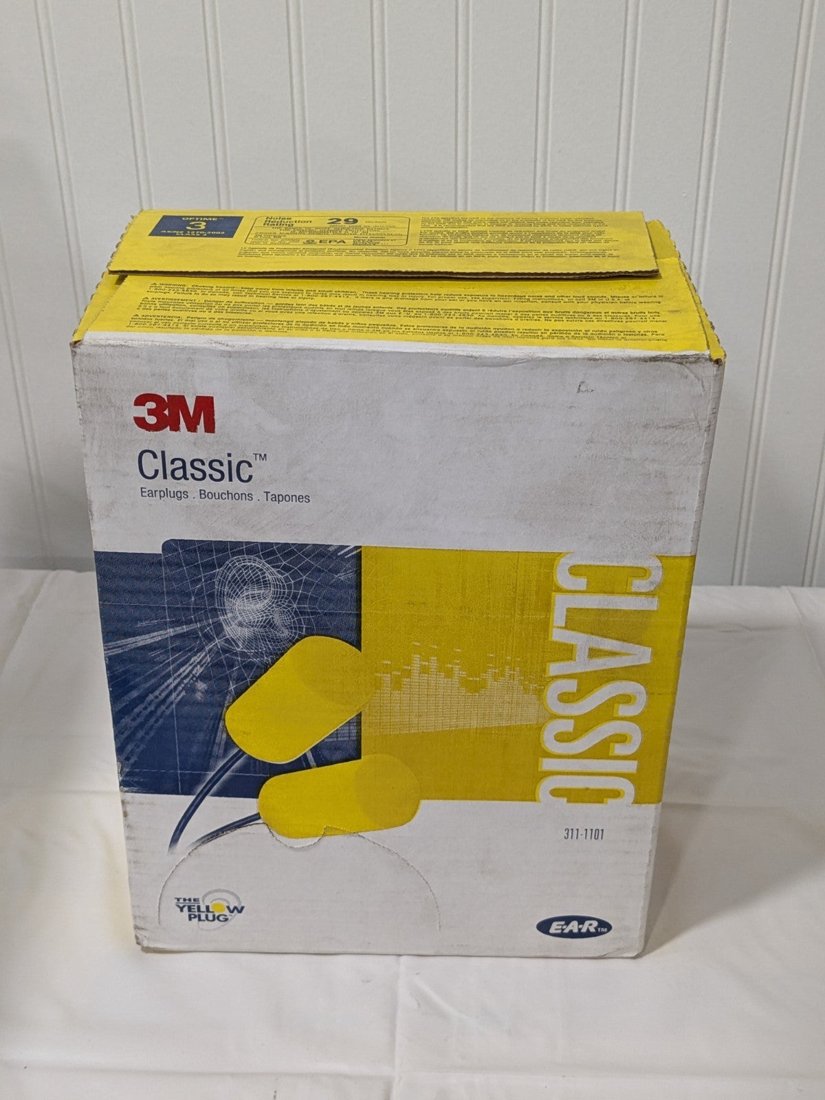 3M Earplugs: 29 dB, Foam, Barrel, Roll Down, Corded 200 Pairs 311-1101