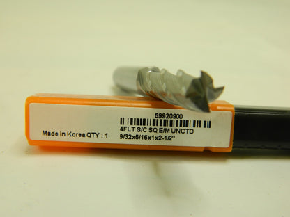 Hertel SC Sq End Mill 9/32"Dia 1"LOC 5/16"Shk Dia, 2-1/2"OAL
