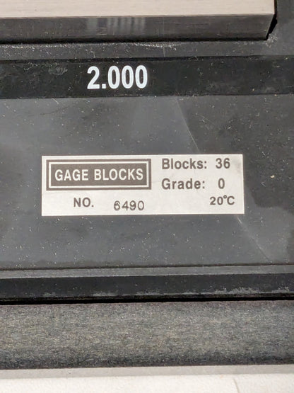 SPI Gage Block Set: 0.05 to 4'' Range, 36 Pc, Steel 30-914-6