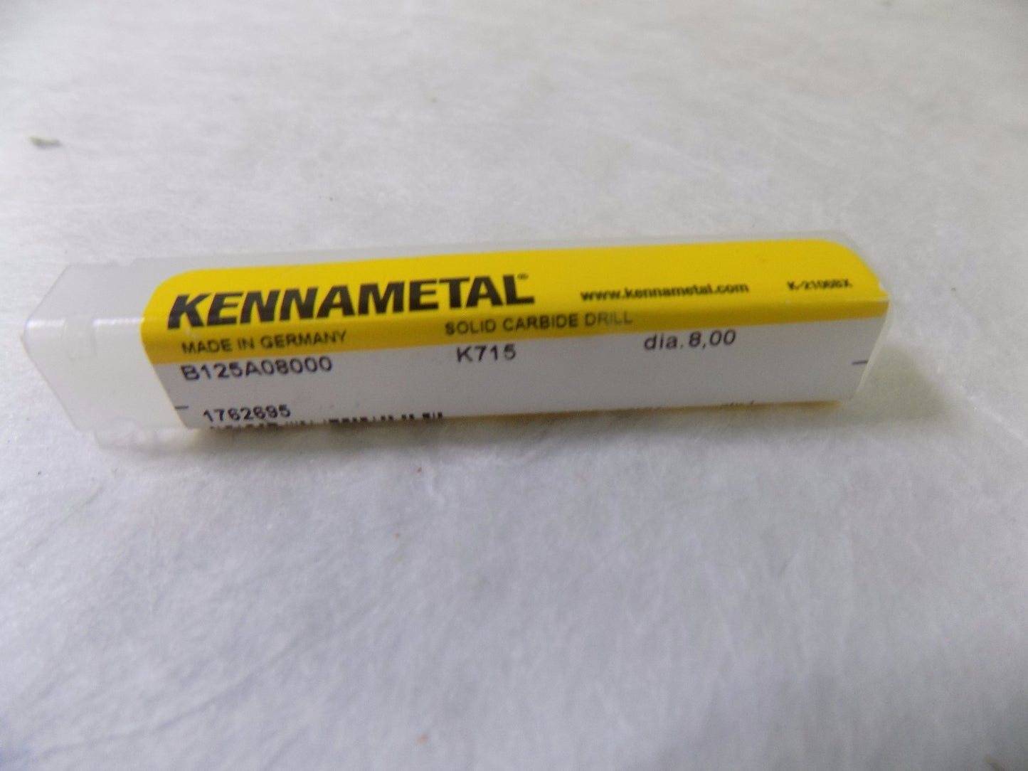 Kennametal B125a08000 K715 1762695 3fl 8mm Shank Dia 110mm Carbide Jobber Drill