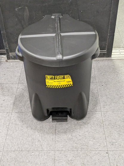 Eagle 14 Gallon Capacity, HDPE Waste Can with Foot Lever 937FLBLK