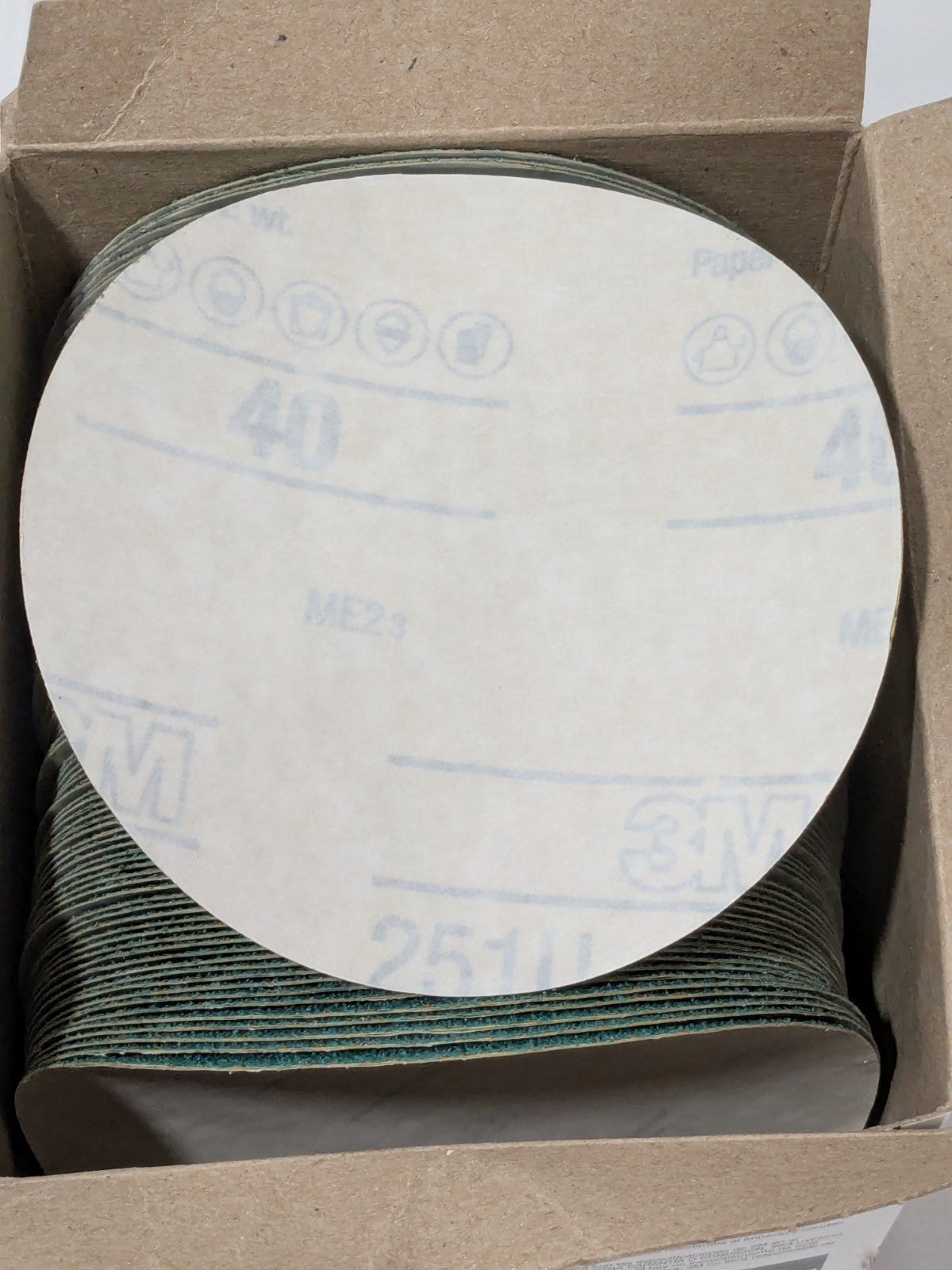 3M 5" Dia PSA Disc: 40 Grit, Aluminum Oxide Qty 100 7010363745