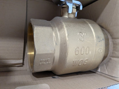 Full Port Manual Ball Valve: 3" Pipe, Full Port FNPT x FNPT TXN300