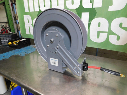 PRO-SOURCE Hose Reel with Hose 3/8" ID x 50' Spring Retract 300 psi 1/4" NPT Out
