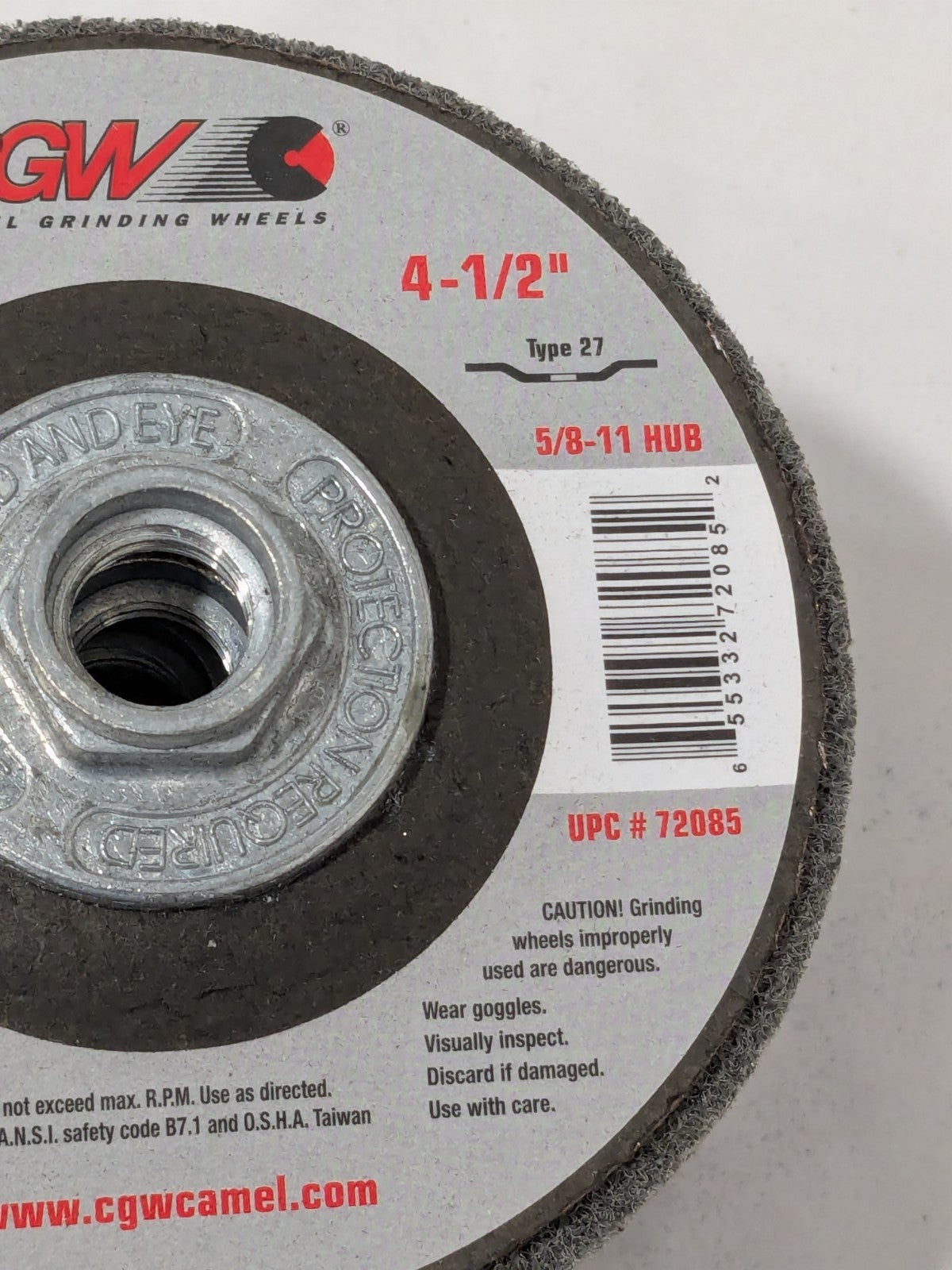 CGW Grinder Wheel 4-1/2 x 5/8-11 Silicon Carbide Hard-Medium Qty 6 72085