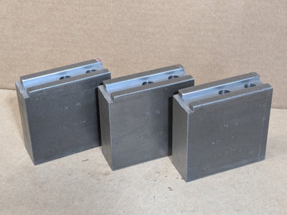 Set of 3 H&amp;R Mfg. Square Serrated Soft Jaws for 12" Lathe Chucks 112-3.