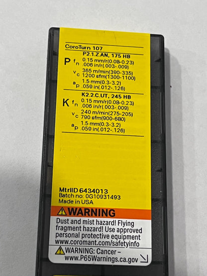 Sandvic Turning Insert: CCMT32.51-PM 4325, Carbide pack of 4