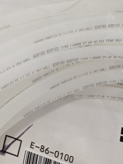 Parker Polyethylene Tube: 3/8" ID x 1/2" OD, 100' Long E-86-0100