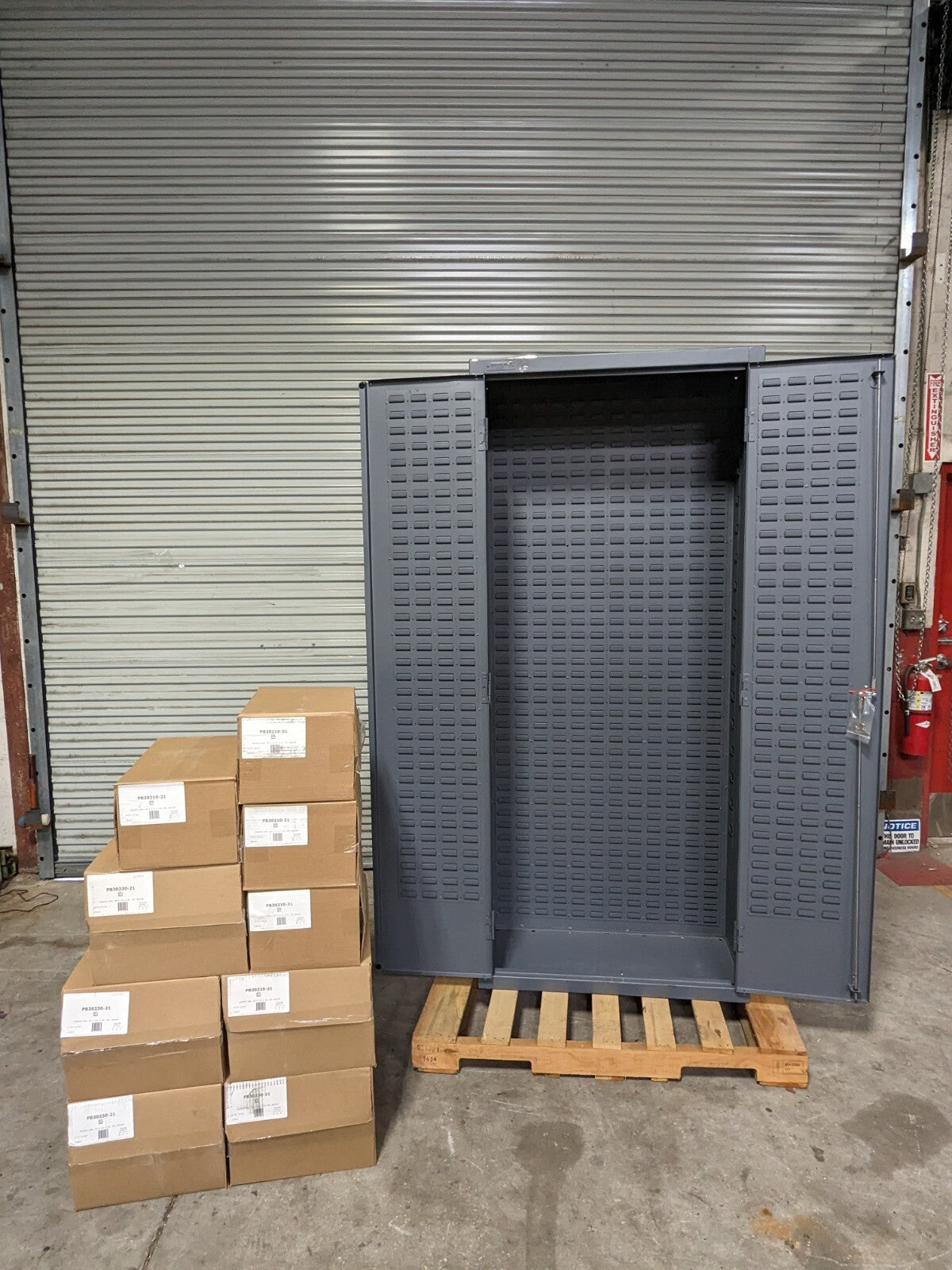 Durham Lockable Storage Cabinet w/ Bins 84" H. x 36" W. x 24" D.