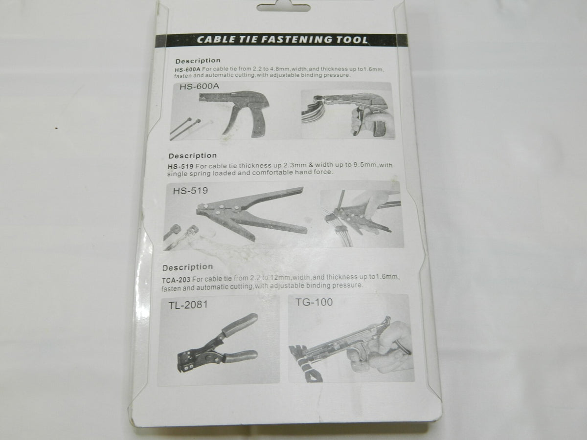 Cable Tie Gun Pull Tighten Fasten Tensioner Zip Wire Cord Tidy Cabling HS-600A