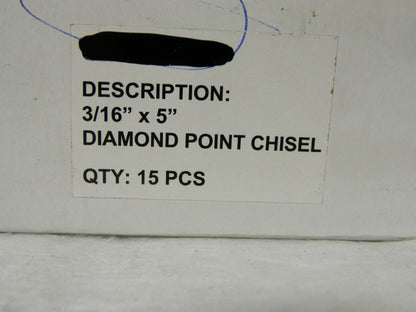 Paramount 5" OAL x 3/16" Blade Width Diamond Point Chisel Qty 15 PAR-P