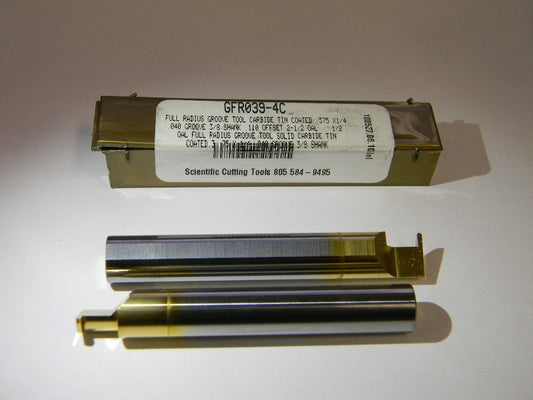 Scientific Cutting Tool Full Radius Cutters 2Pk .375" Carbide GFR039-4C