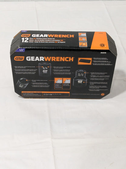 GEARWRENCH 12 Piece Socket Set: Standard & Impact, 1/2" Drive 84931N