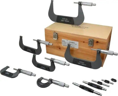 6 Pc, 0 to 150mm, Mechanical Outside Micrometer Set  600-1026