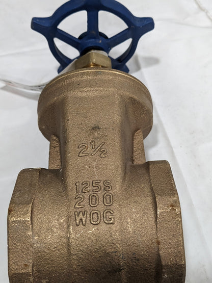 LEGEND VALVE Gate Valve: Non-Rising Stem, 2-1/2" Pipe, Threaded, Bronze 104-509
