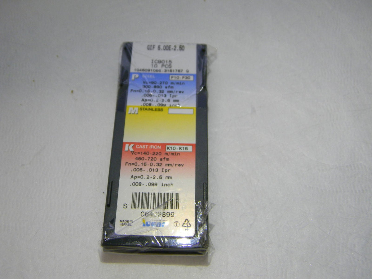 Iscar Carbide Grooving Inserts GIF 5.00E-2.50 Grade IC9015 QTY 8  6402899
